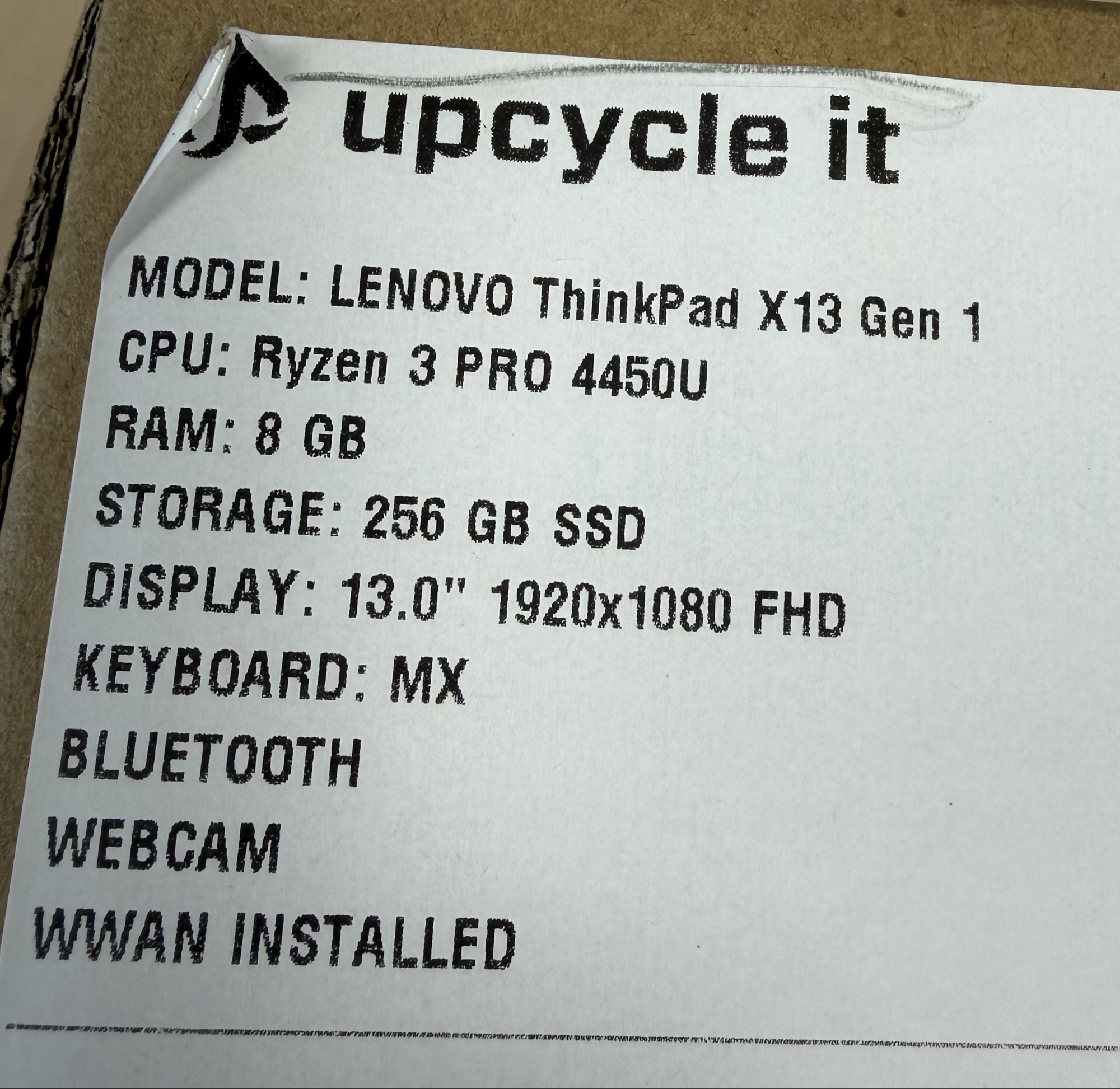 Lenovo bærbar upcycle it